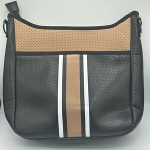 HAUTE SHORE Black and Tan Tote Bag without strap
